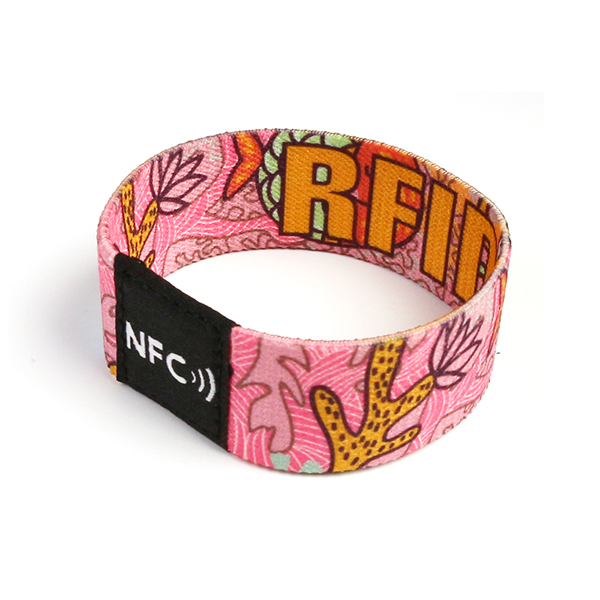 Elastic Fabric wristbands with RFID Pouch