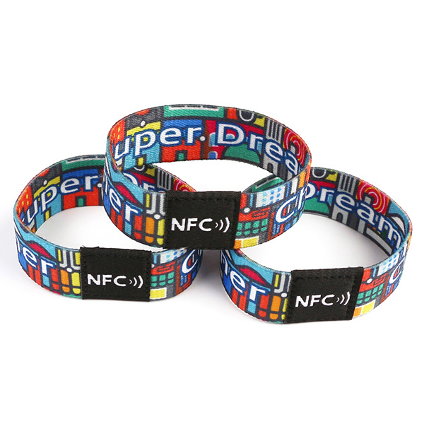 Elastic Fabric wristbands with RFID Pouch